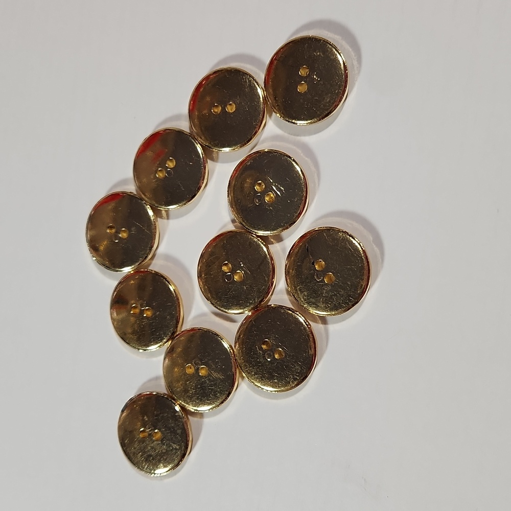 Vintage Lightweight Plastic Gold Color Buttons qty 11